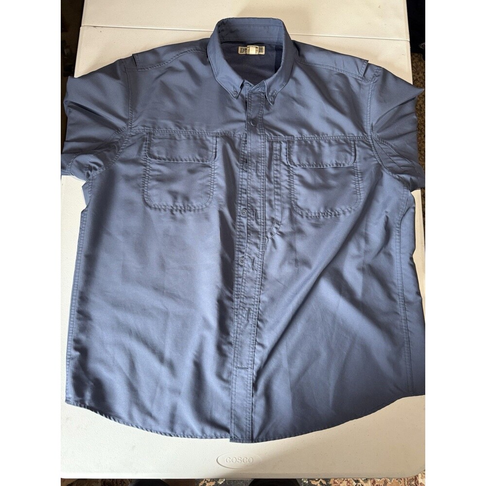 Duluth Trading Shirt Men XL Vented Long Sleeve Fishing Outdoor Blue Coolplus